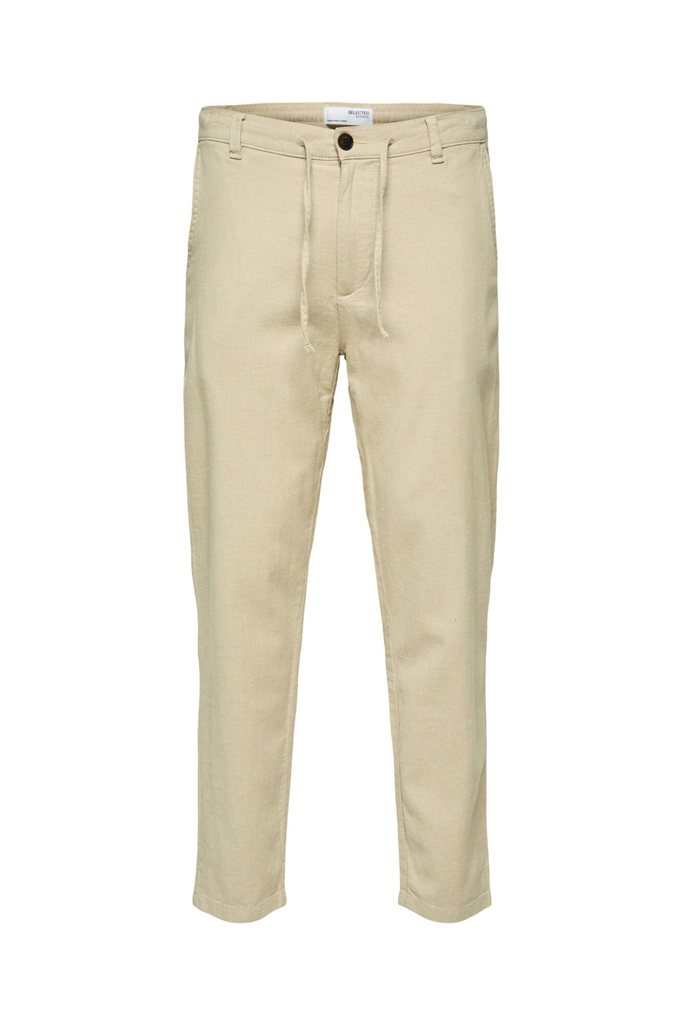 Calça chino em linho e algodão orgânico - Marrom