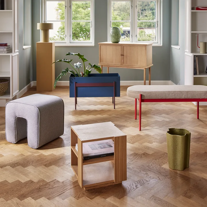 Hübsch Interior - Sculpture Pouf, H 47 cm, grau