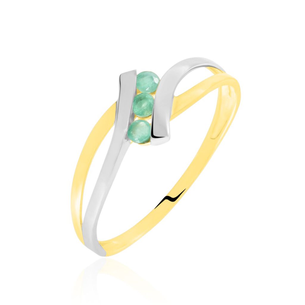 Bague Prudie Or Bicolore émeraude