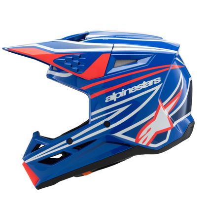 Casque cross Alpinestars SUPERTECH S-M3 - WURX - ENFANT - Bleu / Rouge