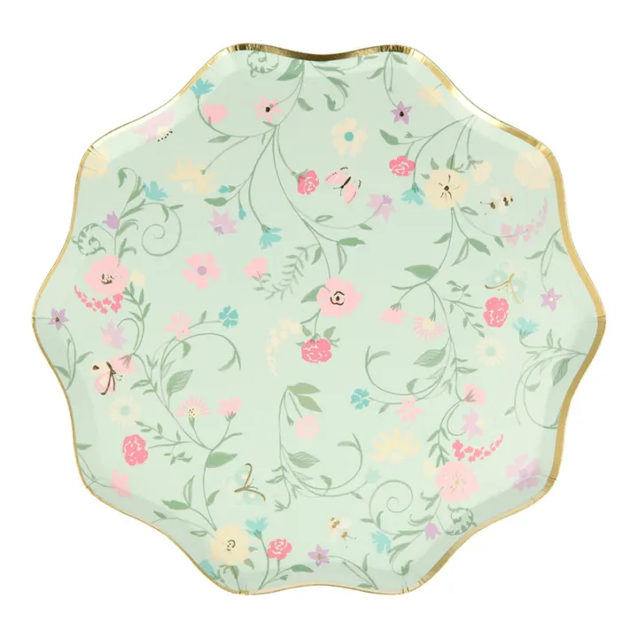 Meri Meri Petites assiettes en carton florales Ladurée - Set de 8