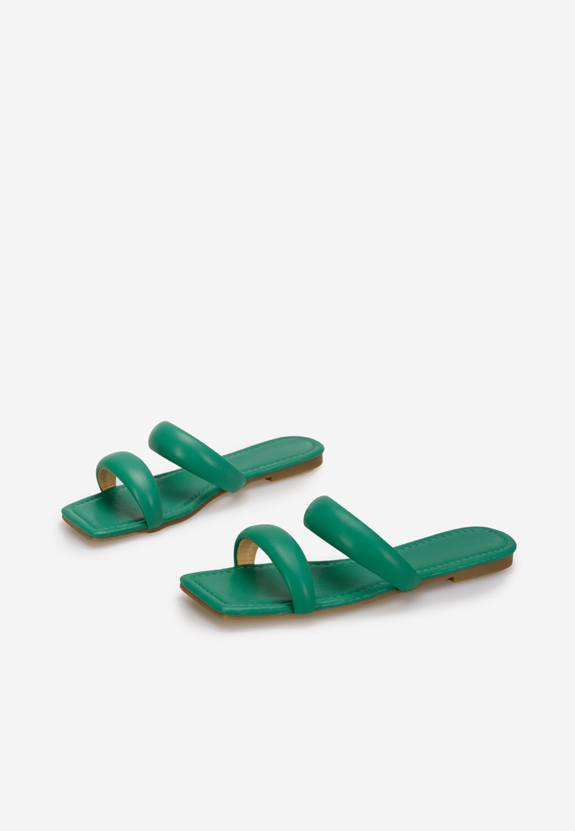 Pantoufles sans talon verts Aymani