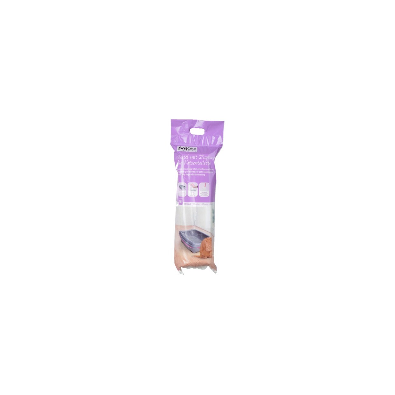 AniOne Beutel mit Zugband für Katzentoilette S