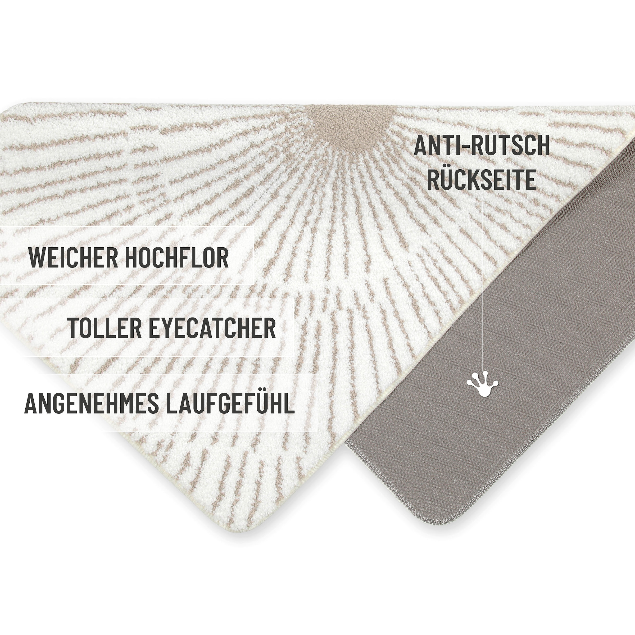 Wecon home Basics Badematte »Jasbeer« Höhe 15 mm waschbar, rutschfest, strapazierfähig, pflegeleicht mit Linien Design
