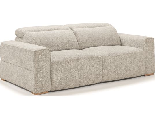 CONCEPT1 - Canapé tissu CUBA 4 places gris assises coulissantes électrique