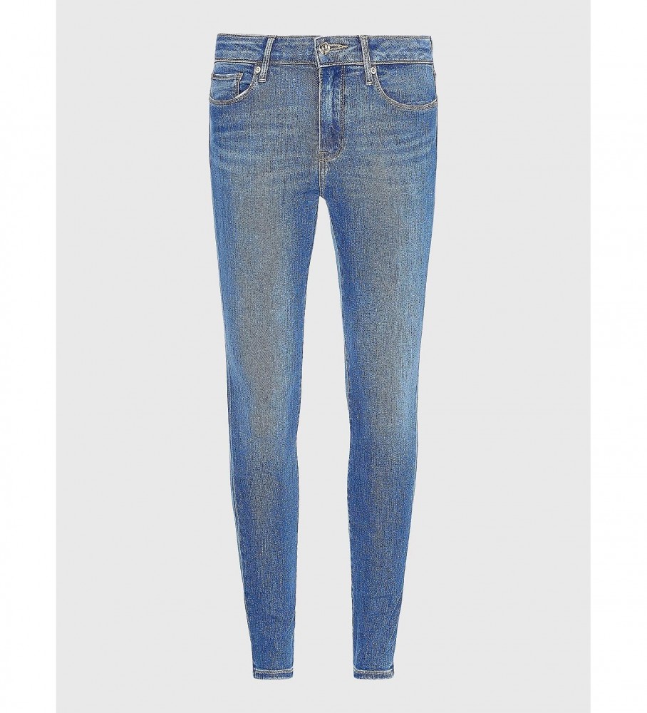 Calça jeans Tommy Hilfiger Flex Ceido de cintura média azul
