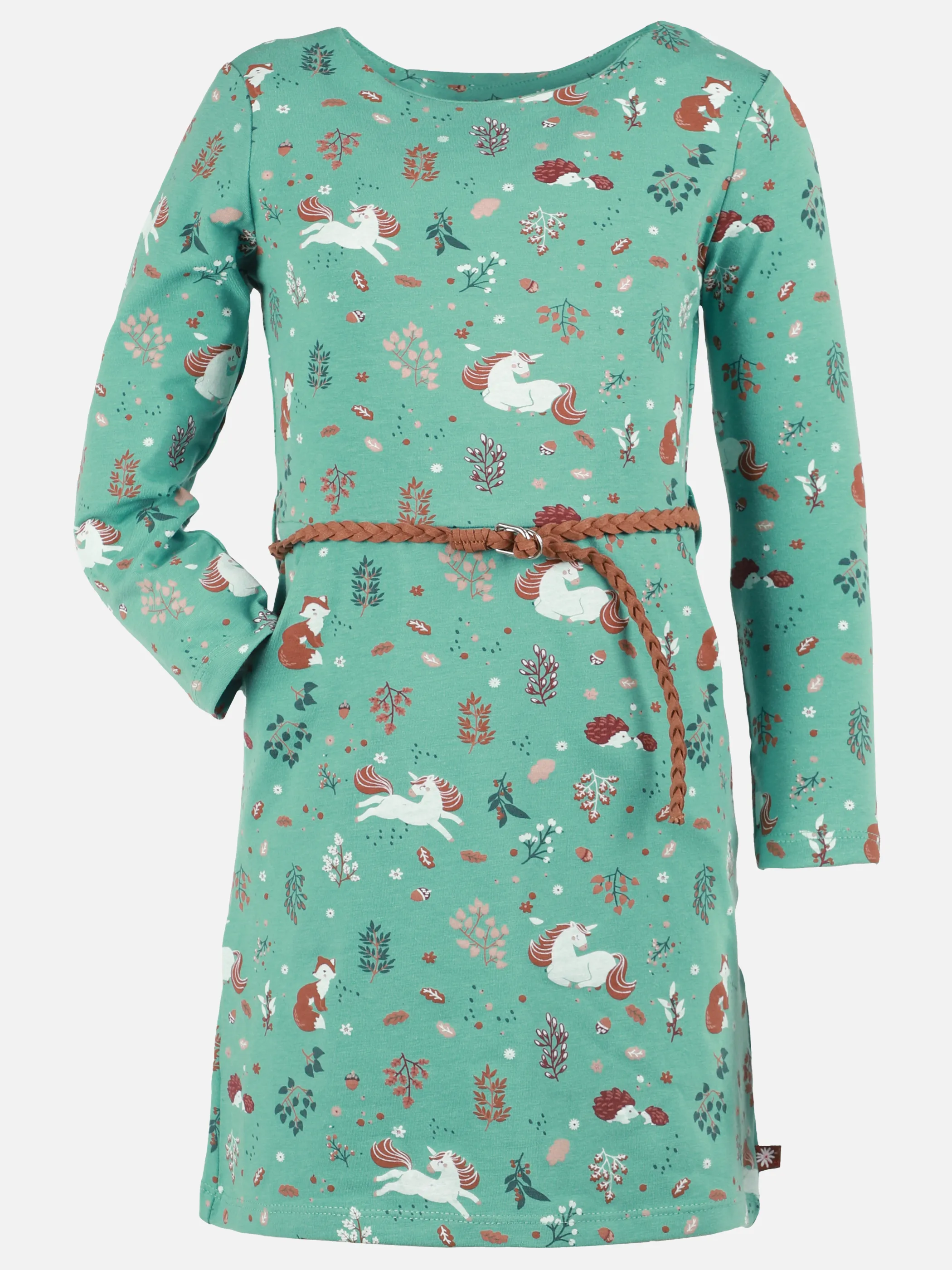 Mädchen Kleid mit Flechtgürtel