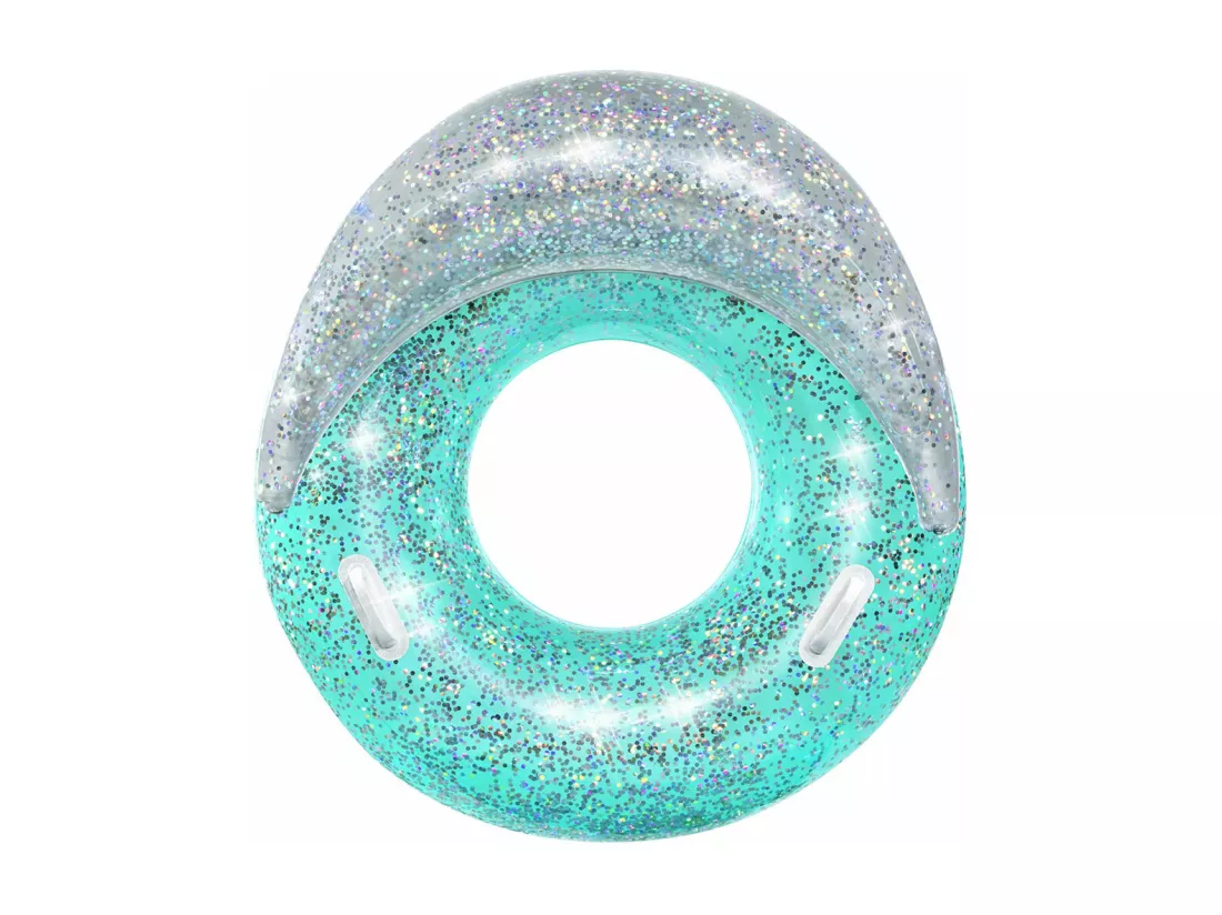Bouée Gonflable Bestway Paillettes 105x105x48,5 cm Bleu avec Dossier