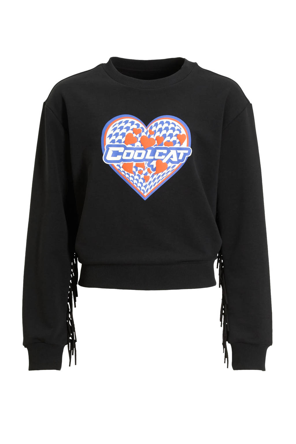 Coolcat Sweater Tori met Franjes en Hart Print