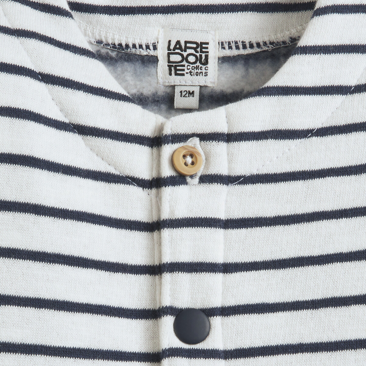 COLEÇÕES LA REDOUTE<br>Macacão longo listrado de lã polar