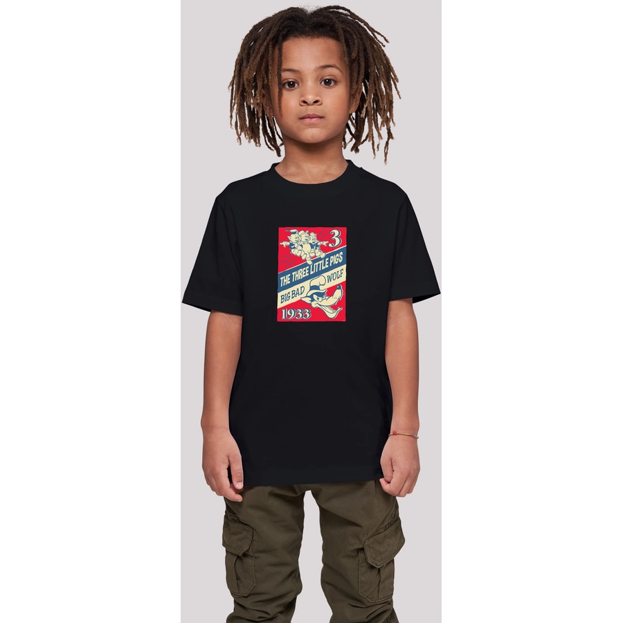 F4NT4STIC T-Shirt  Die Drei Kleinen Schweinchen schwarz