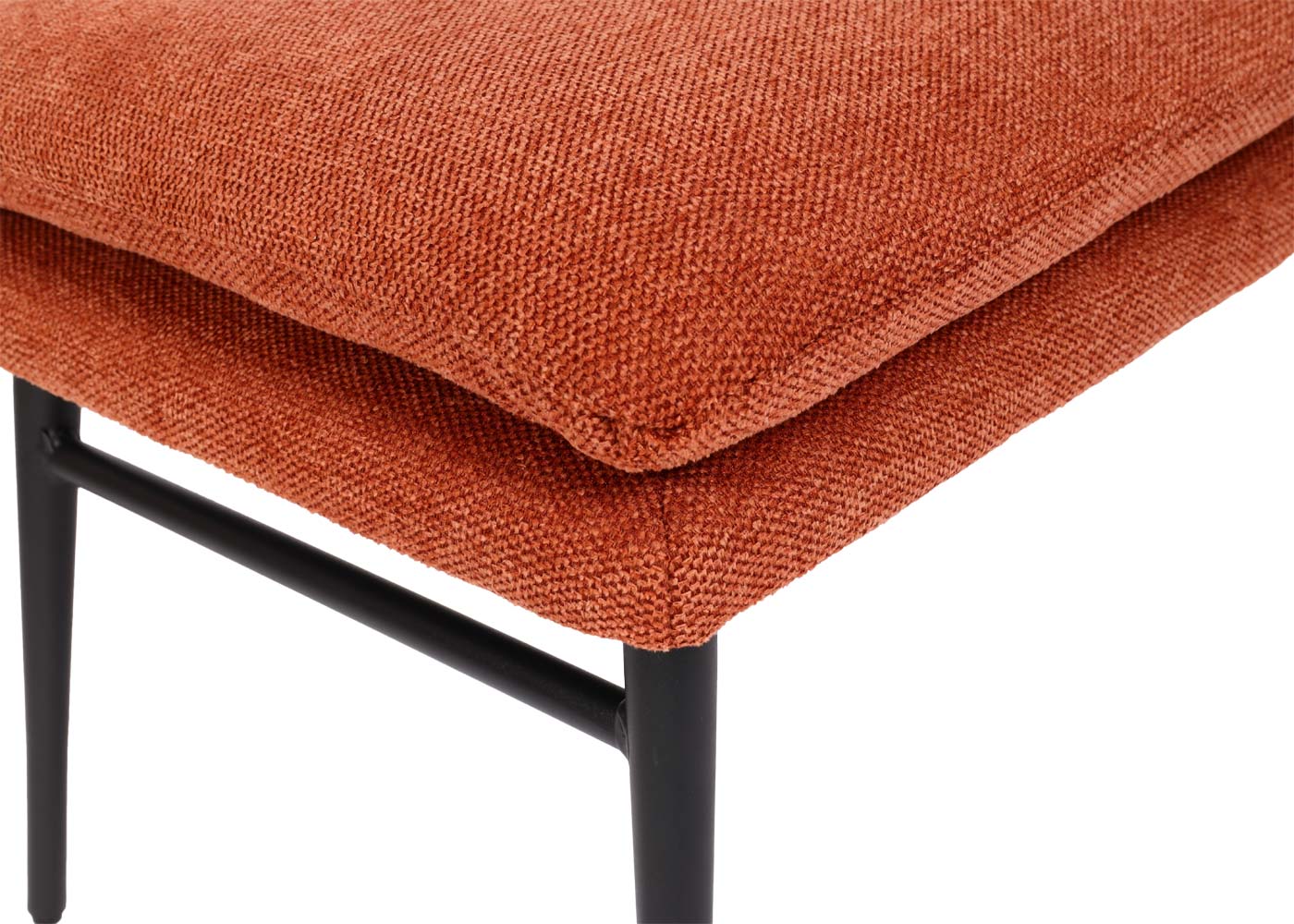 Hocker MCW-L62, Sitzhocker Fußablage Ottomane Polsterhocker, 38x56x40cm Stoff/Textil ~ terracotta-braun