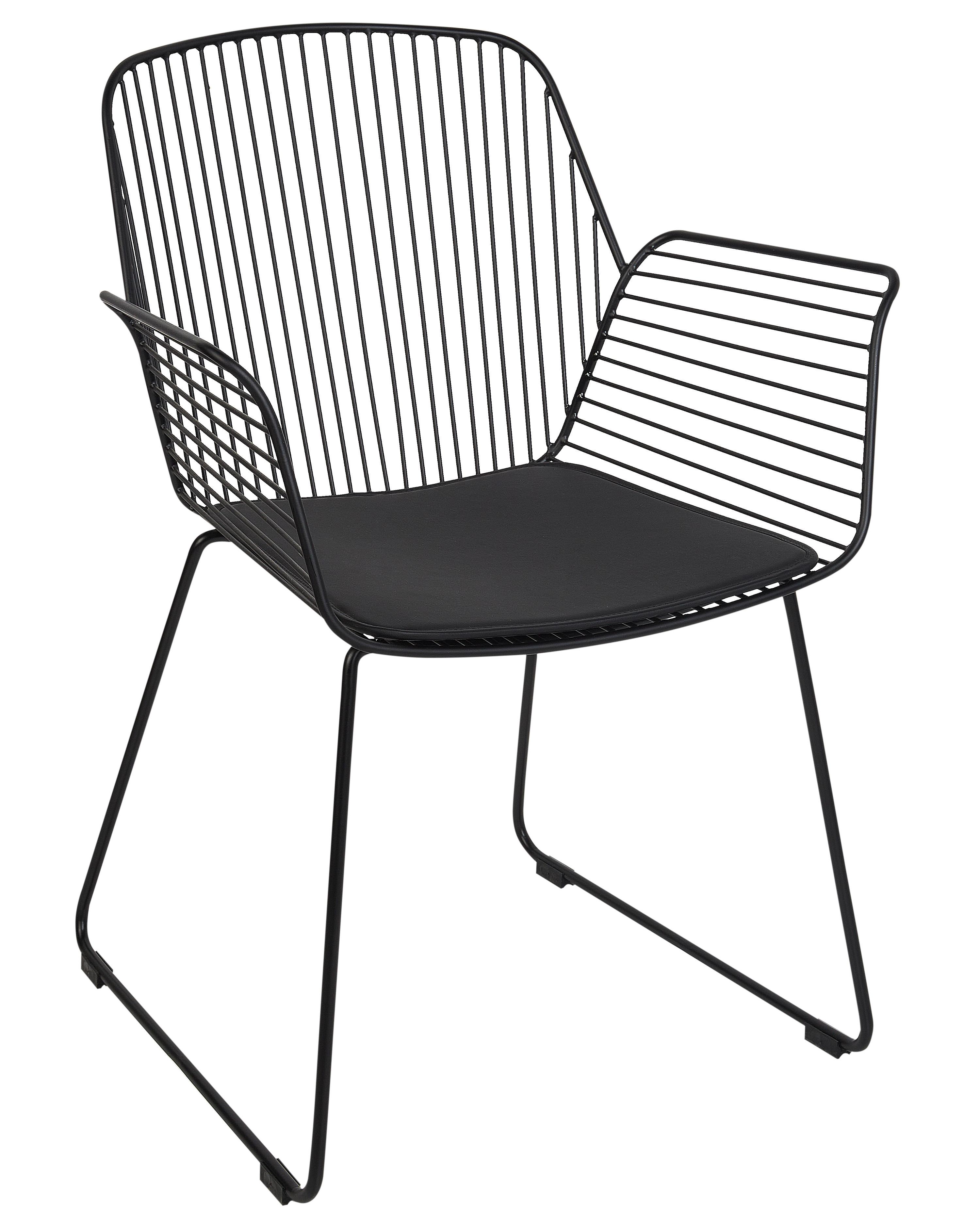 Set van 2 eetkamerstoelen APPLETON Metaal Zwart