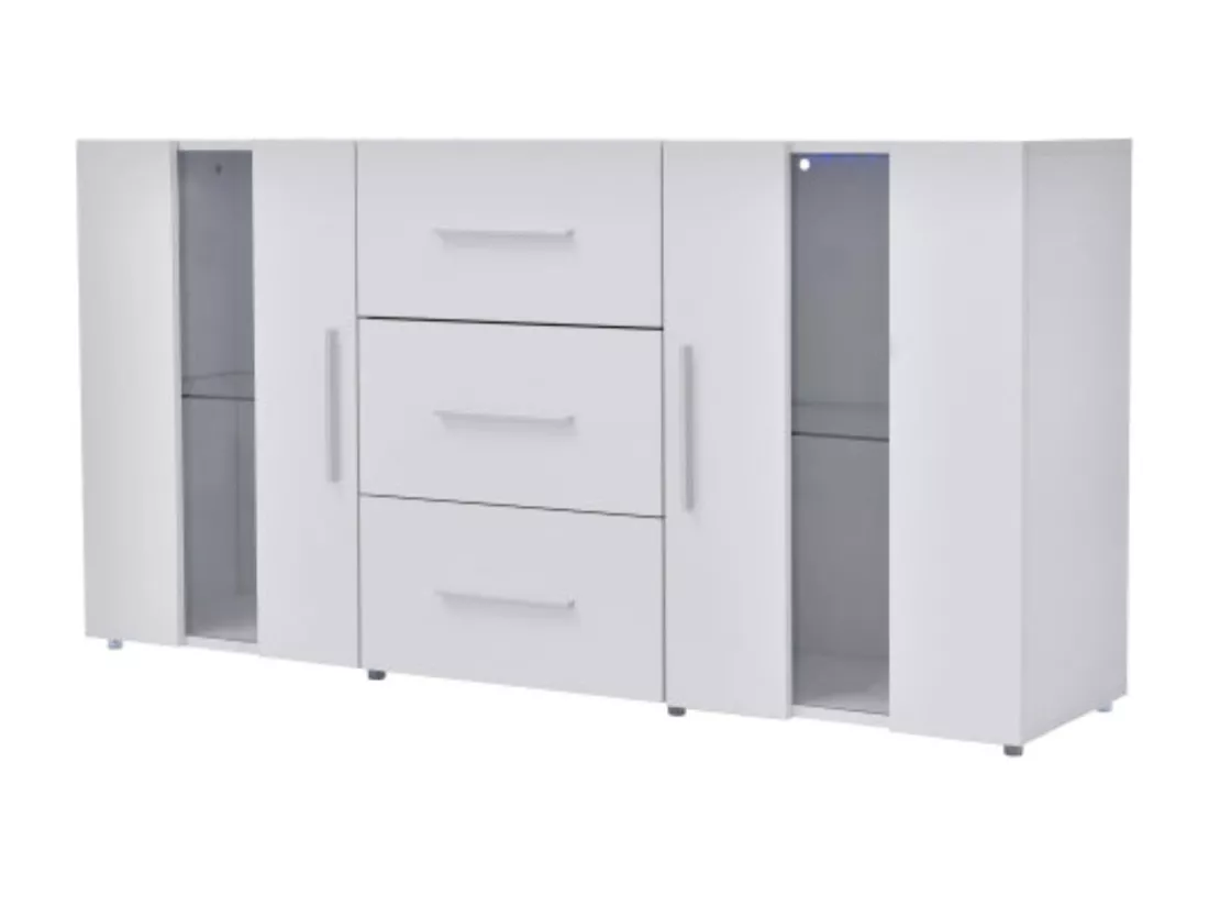 Buffet avec éclairage led armoire à tiroirs d140 cm x h70 cm