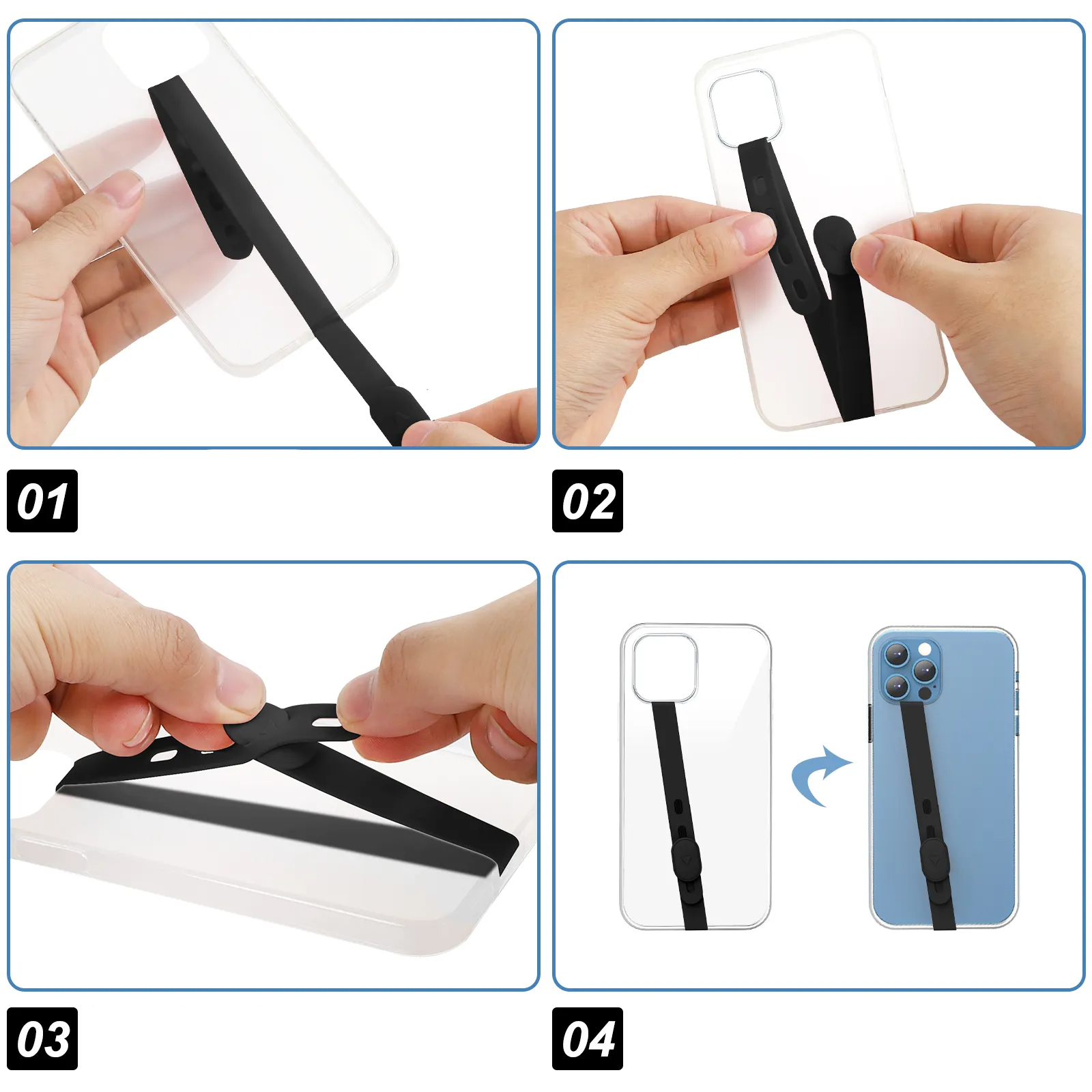 Universal Silikon Finger Griff Strap Halterung für Smartphones - Blau
