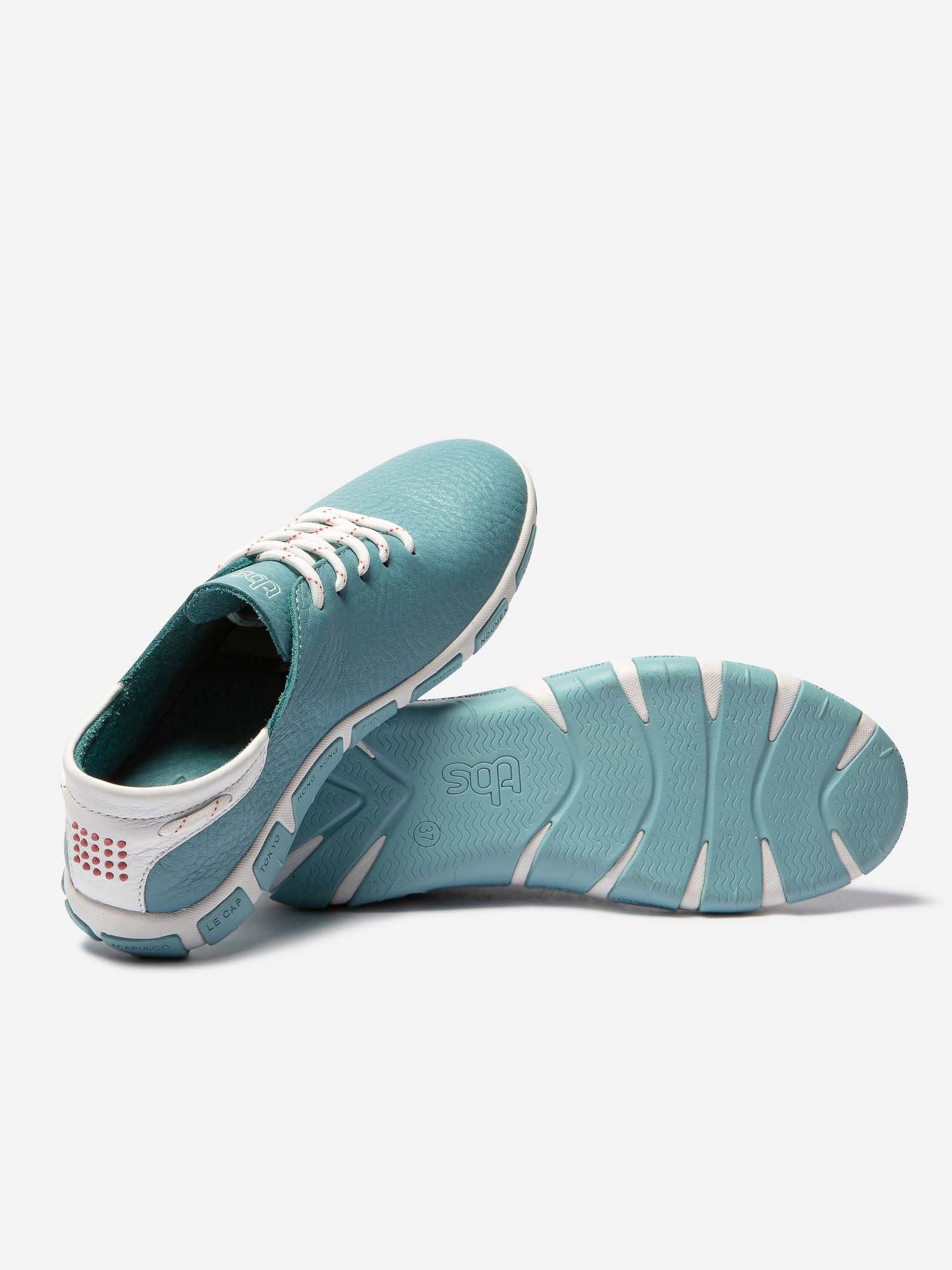 Tennis Femme Confort Cuir Bleu
