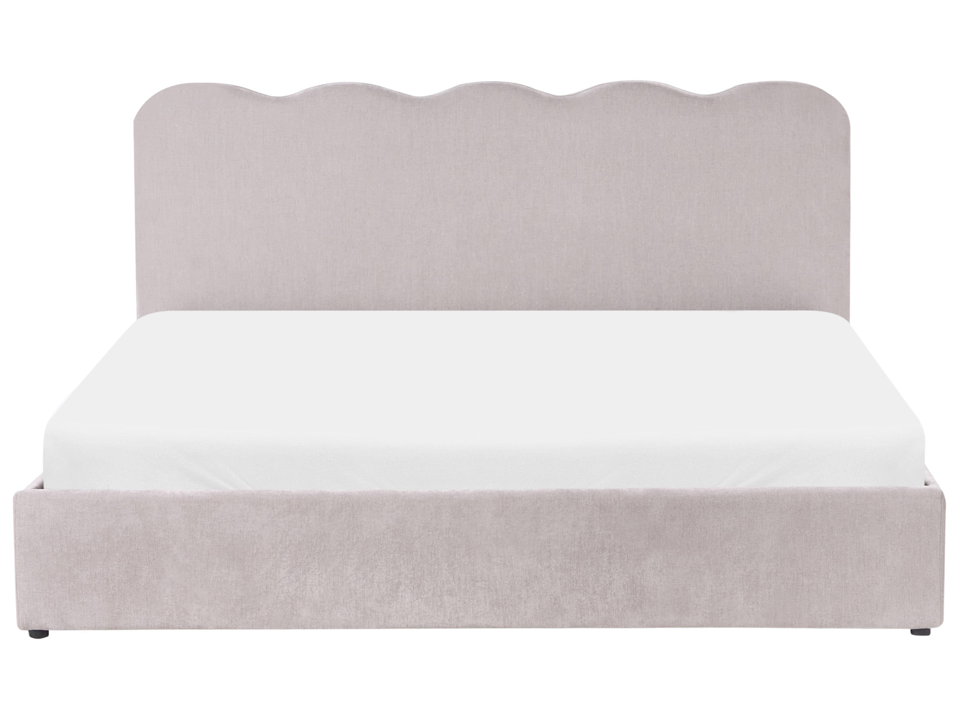 Bed met opbergruimte Chenille NANTERRE 180 x 200 cm Taupe