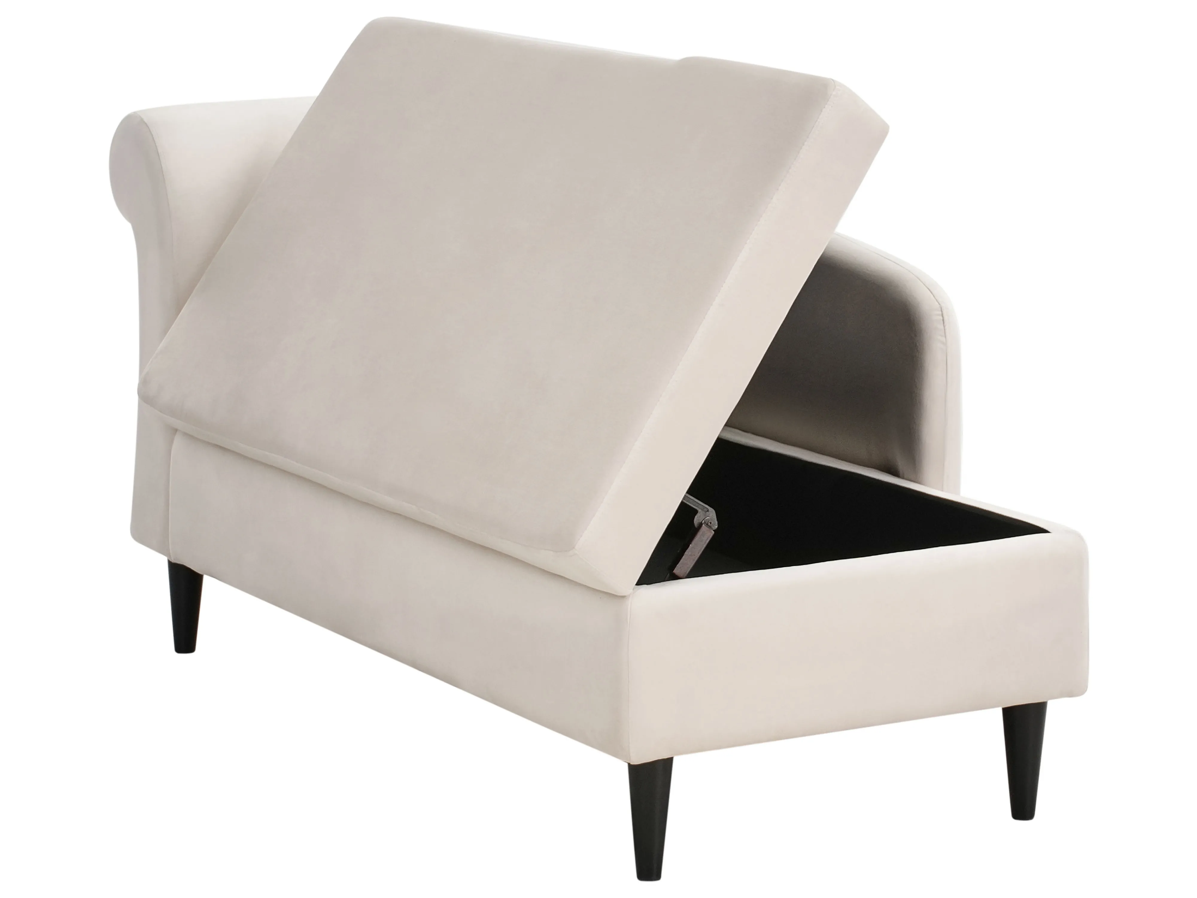 Linkszijdige chaise longue LUIRO Fluweel Beige met opbergruimte