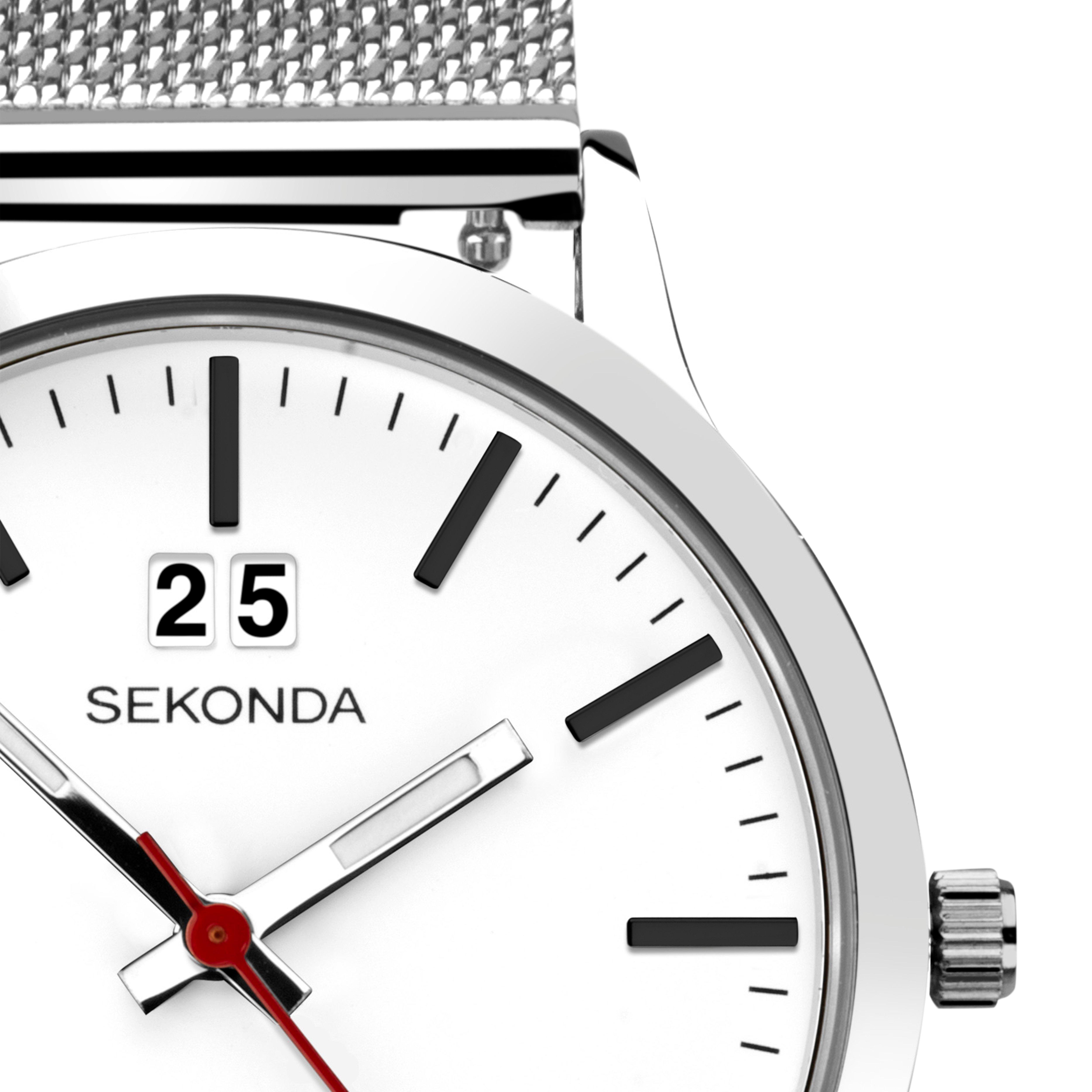 Sekonda Nordic 40mm Silver Watch Round Case White Dial