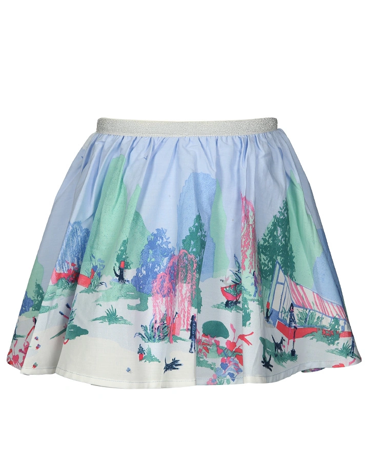 Rock CAROUSEL SHED BORDER mit Glitzer-Bund in pastellblau