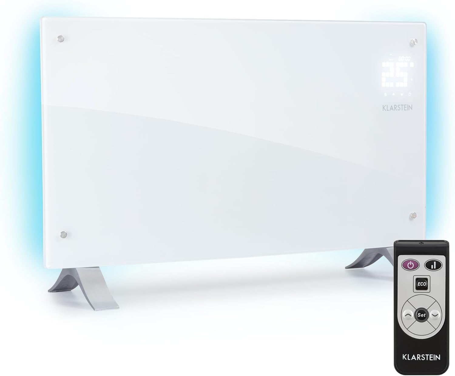 Klarstein Elektroheizung, Konvektor-Heizung Freistehend oder Wandmontage, Mobile Energiesparend, Leise Elektrisch, Standgerät Heizkörper mit Thermostat, 2000 Watt