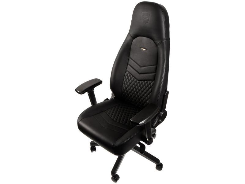 noblechairs Gaming-Stuhl ICON Echtleder Schwarz Echtleder-Computersessel