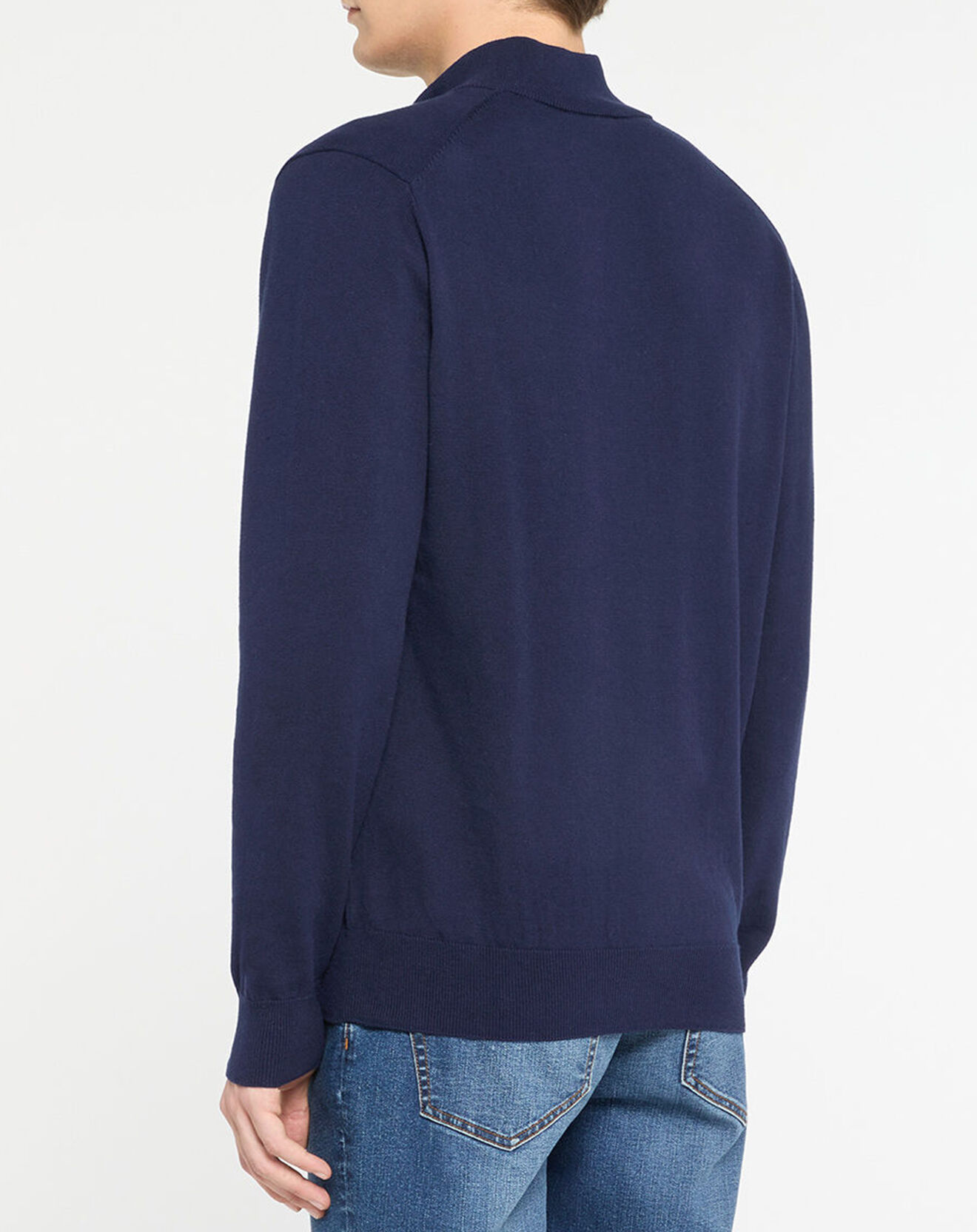Hackett London Pull en Coton & Soie bleu foncé