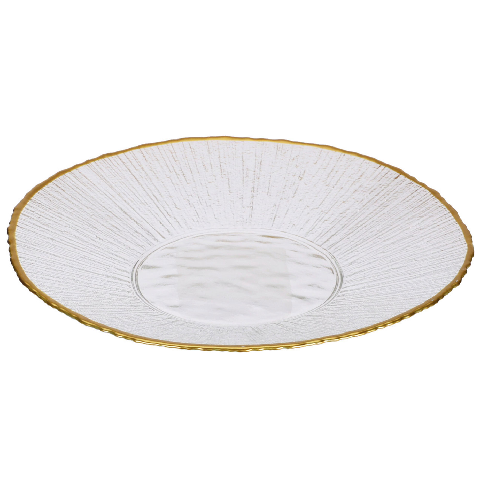 Glasteller - transparent-Gold - Ø 21 cm