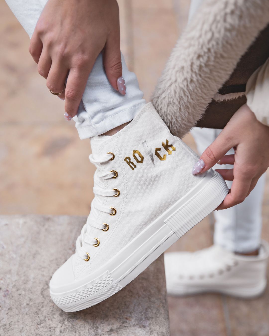 Basket femme blanche montante - Emmy