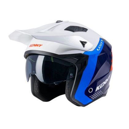 Casque trial Kenny MILES - GRAPHIC 2025 - Blanc / Bleu