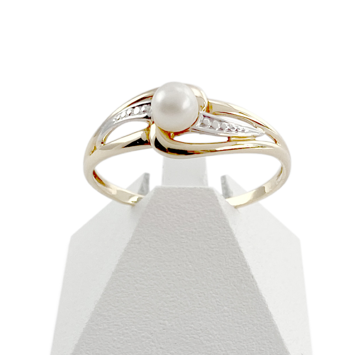 Bague d'occasion or 750 2 tons perle de culture de chine