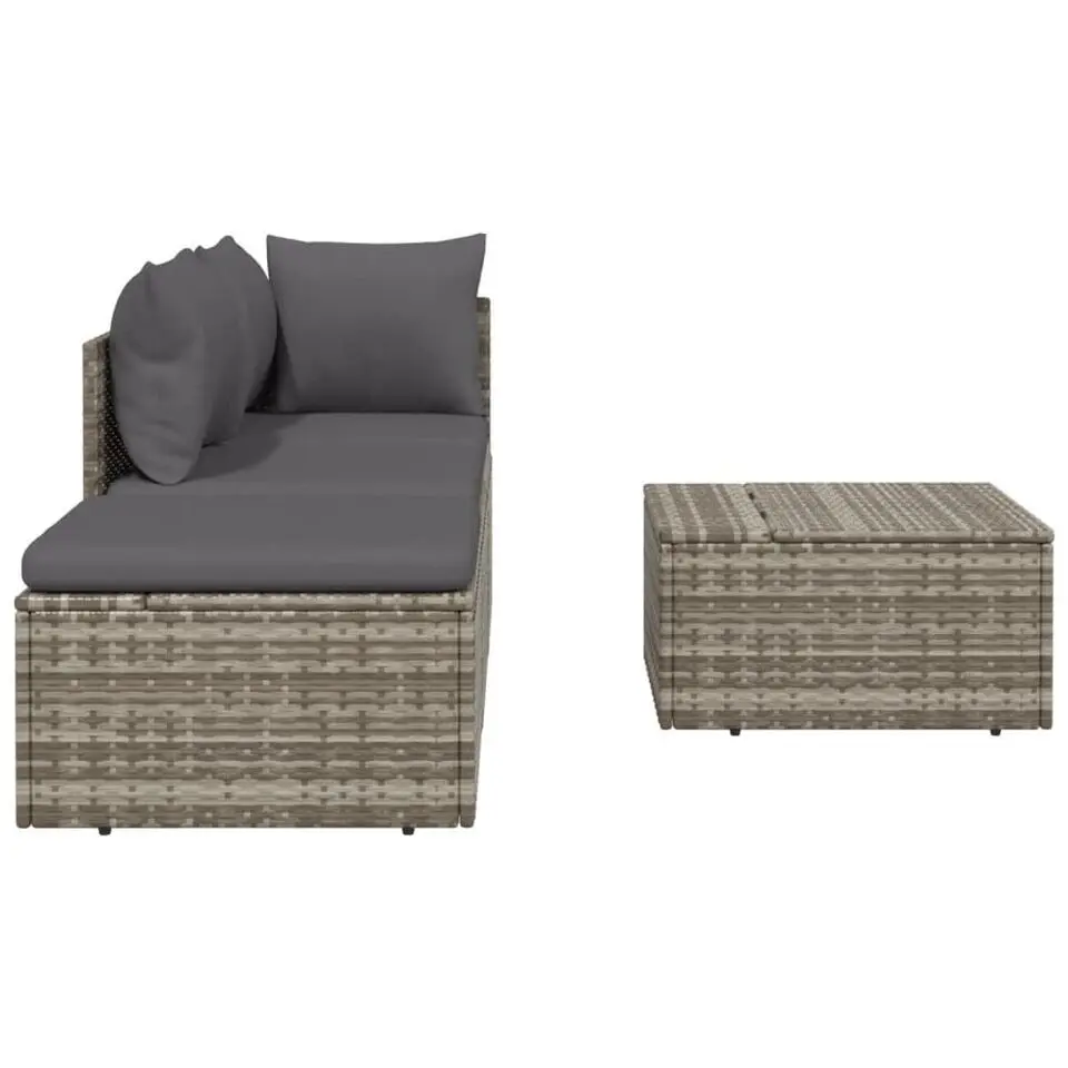 vidaXL - Loungeset - Grijs - Poly rattan