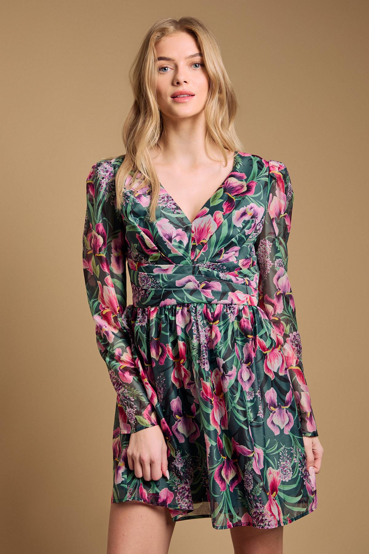 Oasis Robe Mini Structurée Évasée avec Détail Plissé