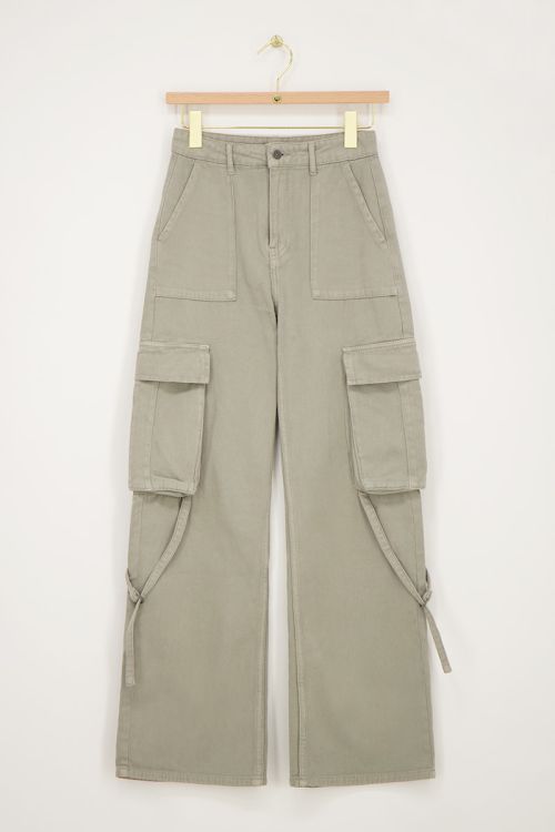 Groene jeans met cargo zakken