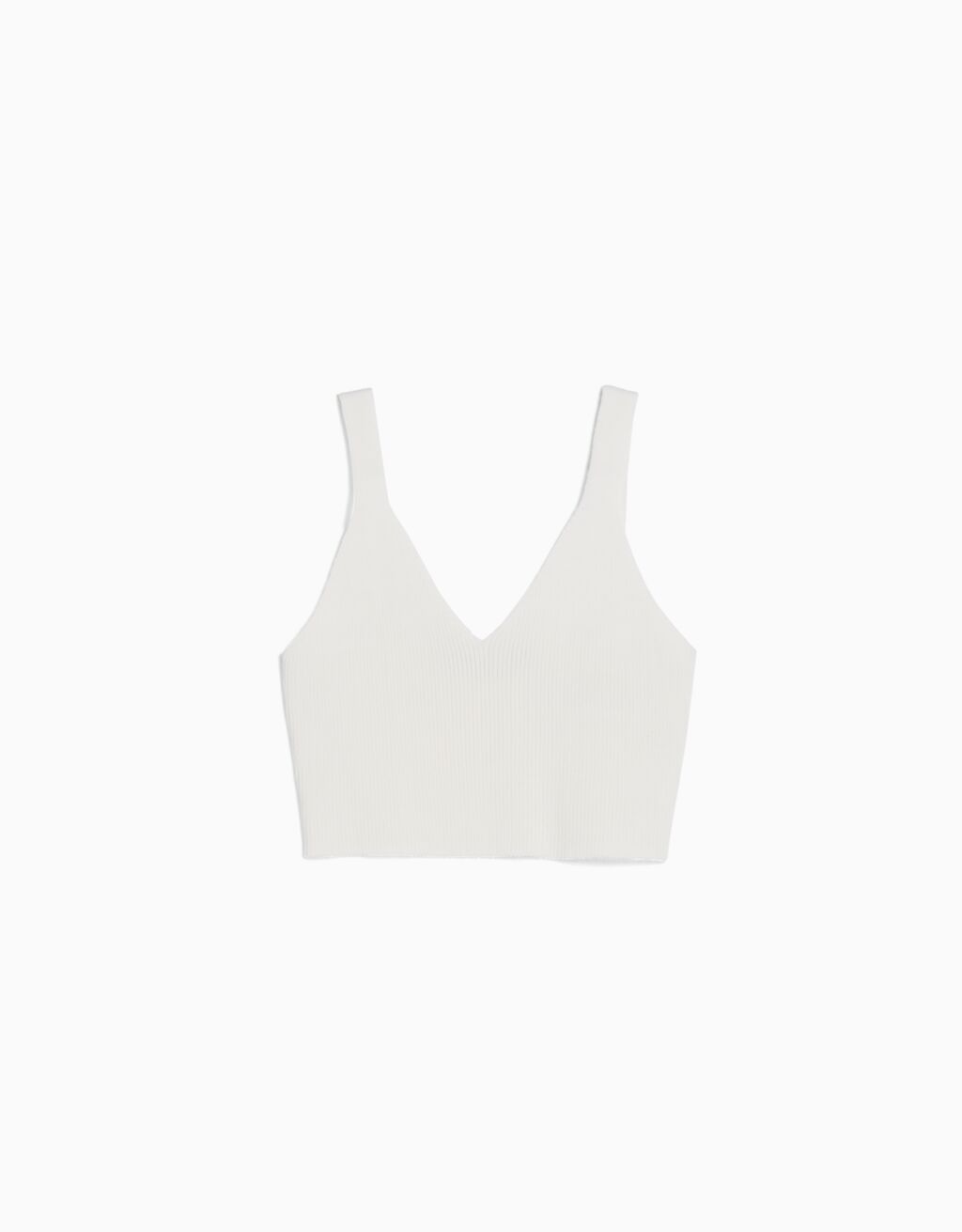 Blusa canelada com decote em V