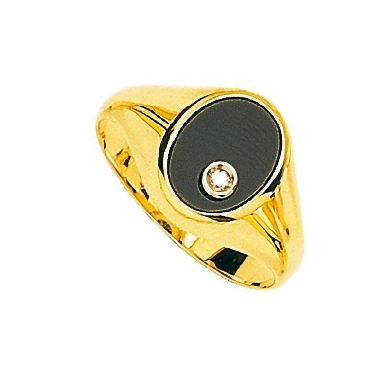 Chevalière homme - Or 18 Carats - Diamant 0,02 Carats