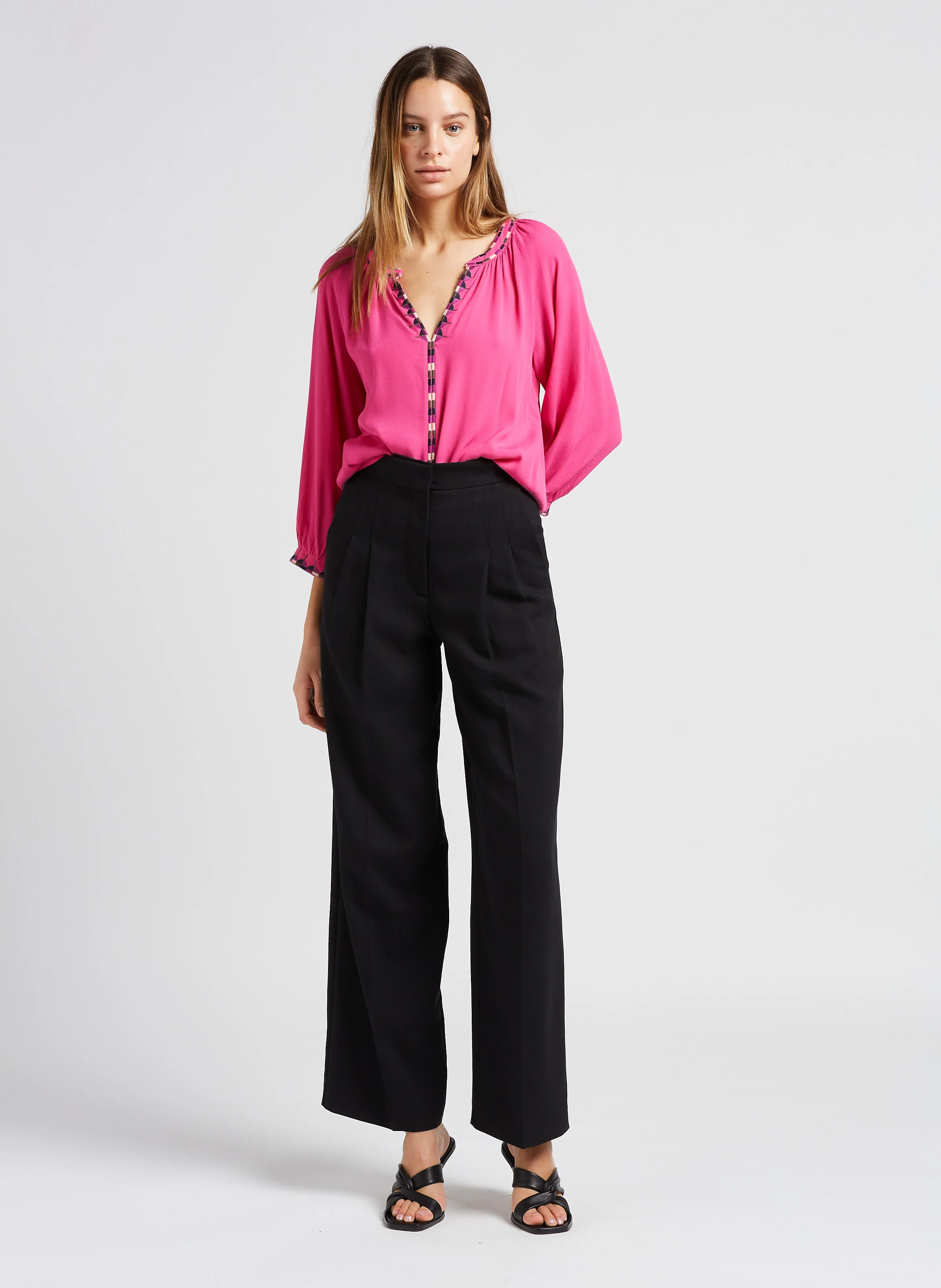 EDWIN - Pantalon large taille haute | Noir