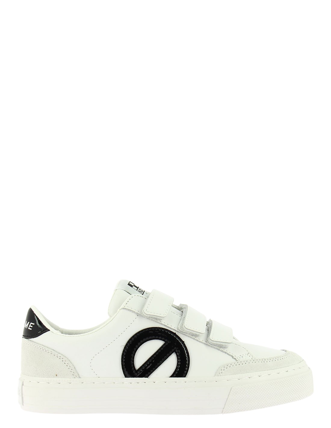 no name baskets de ville femme strike straps cuir blanc/noir