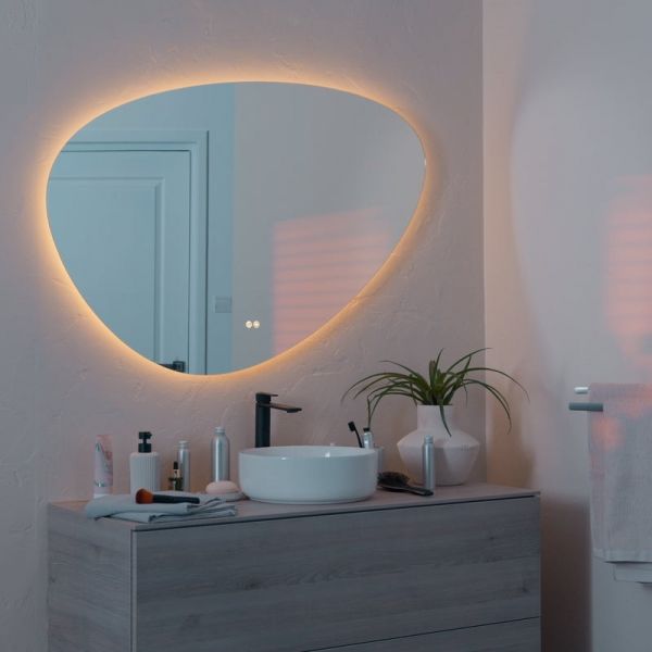 Sensea Espelho 120x80 cm Iluminação led Prateado Modern Pebble