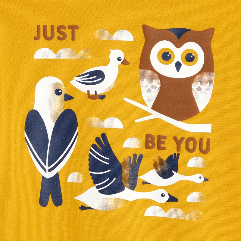 T-shirt oiseaux jaune bébé garçon