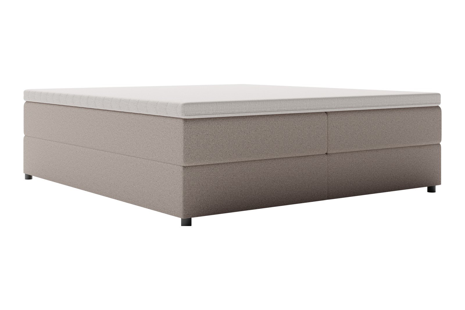 Premium 10 oppbevaringsseng 180x200 cm Magasinseng med oppbevaring, åpnes fra siden. I tekstil storm 09 beige, med medium/fast fasthetsgrad og premium 10 overmadrass,sorte ben. Sengegavl selges separat.