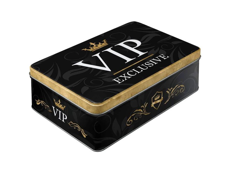 Nostalgic Art Vorratsdose VIP 3 l, Gold/Schwarz Stahldose mit Scharnierdeckel