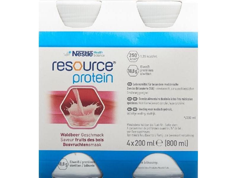 Resource Protein Waldbeeren 4 x 200 ml Lebensmittel für besondere medizinische Zwecke