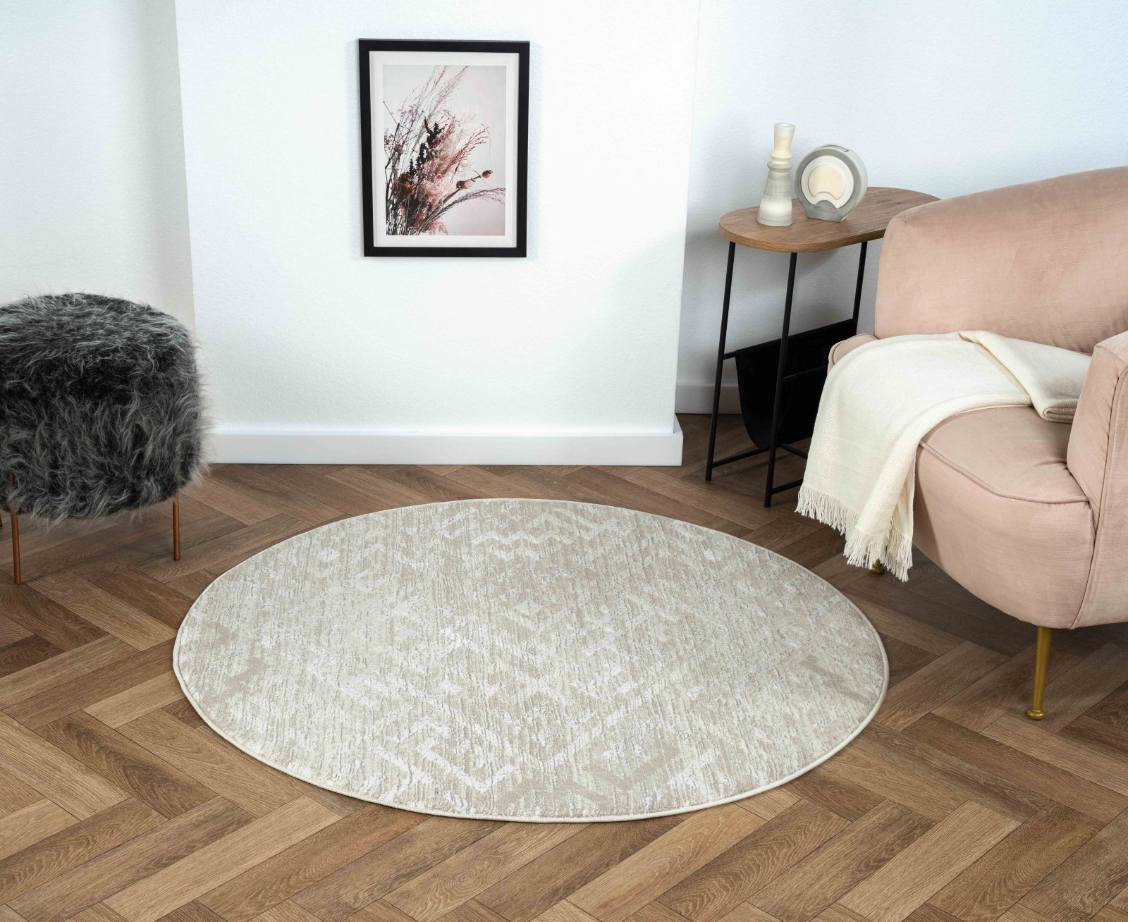 Teppich MY TYPE 2 - beige - rund - Ø 120 cm