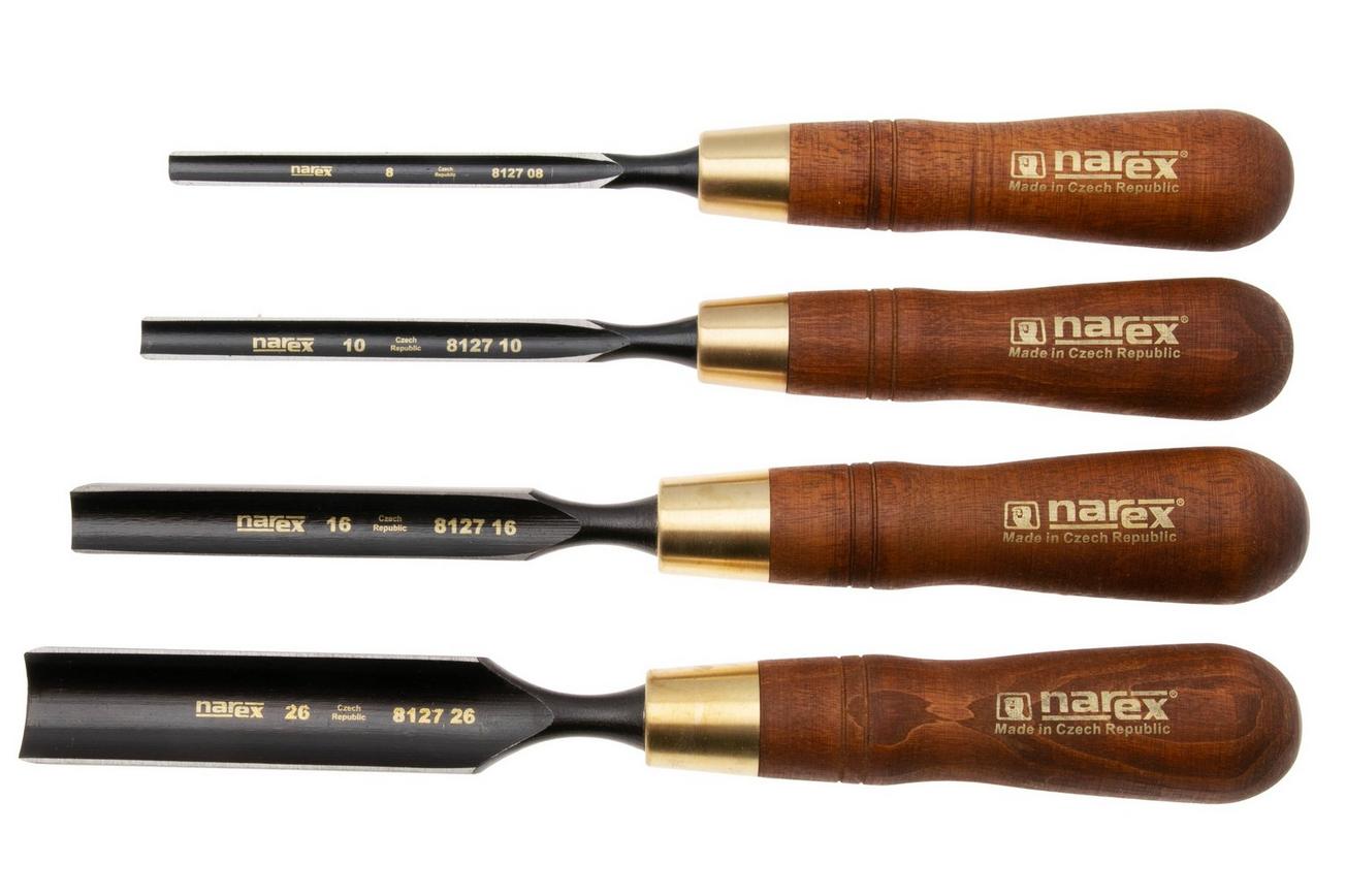 Narex Wood Line Plus Premium Gouge Set 863700, gutsenset 8-10-16-26 mm, 4-delig