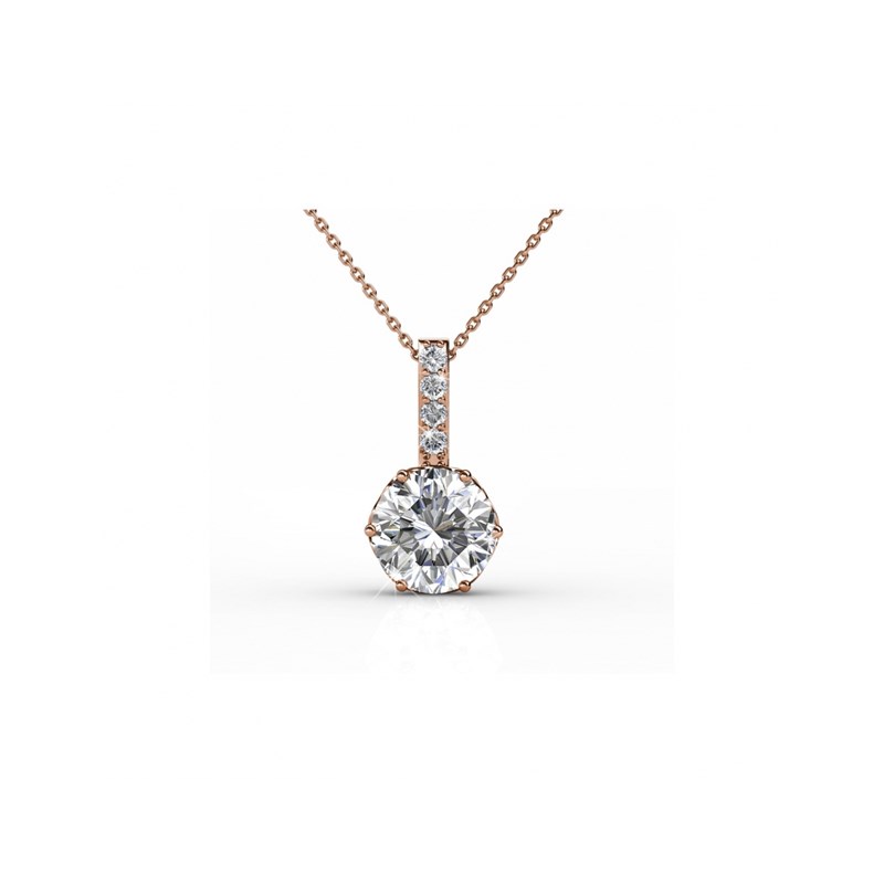 Pendentif Kristine - Or Rosé et Cristal