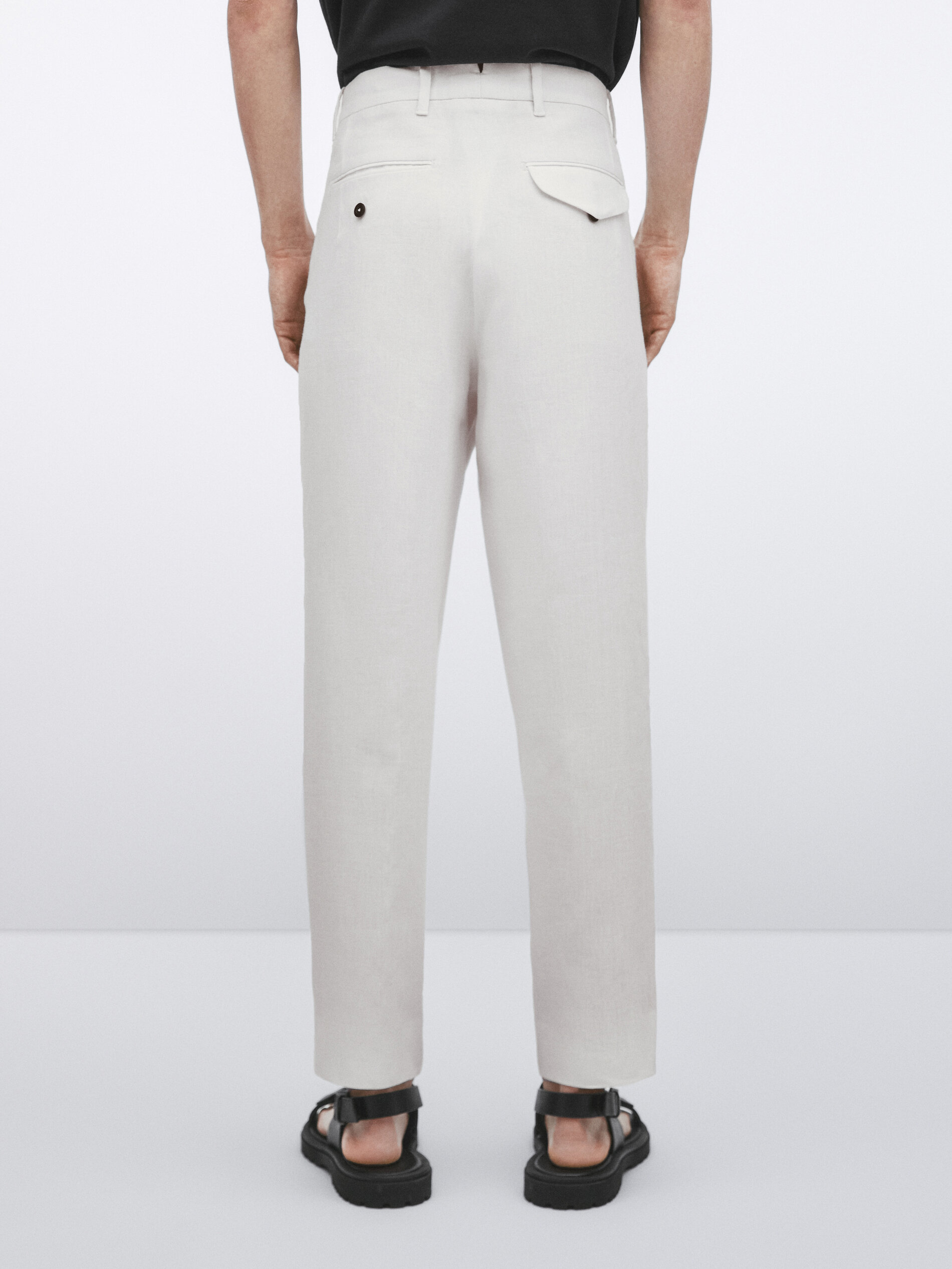 Calça reta 100% linho - Studio - BRANCA