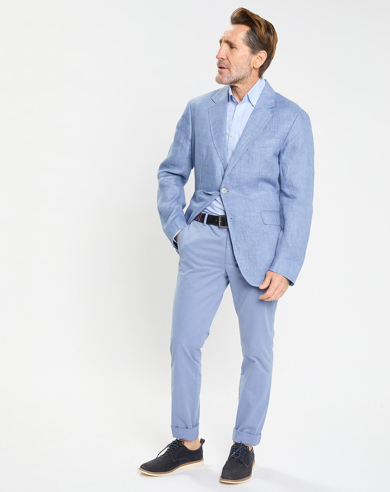Hackett London Veste 100% Lin bleu moyen