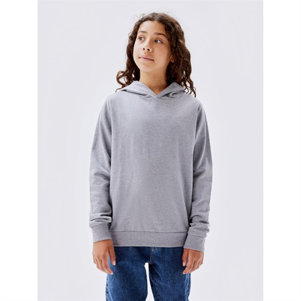 Grey Melange Hoodie - Name It → Luksusbaby.dk