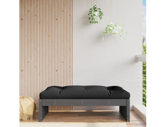 VIDAXL - Pouf Repose-pied de jardin 120x80 cm gris bois de pin massif